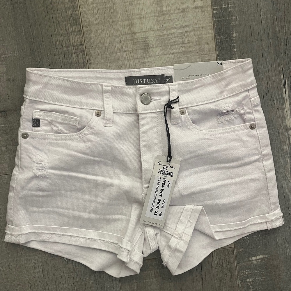JustUSA White Denim Shorts NWT